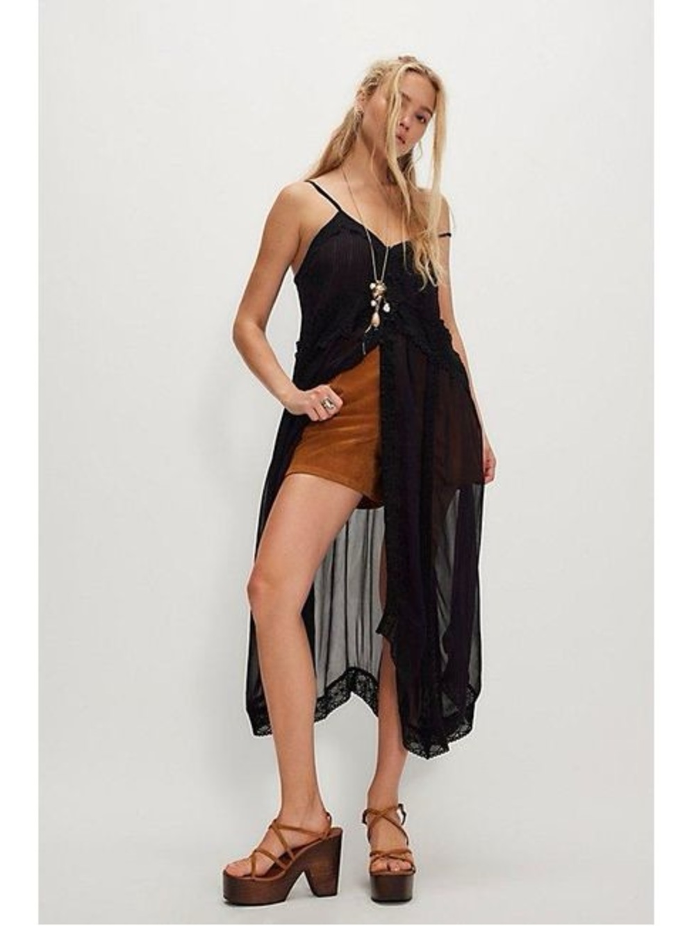 Free People Snowbird Maxi Top Black